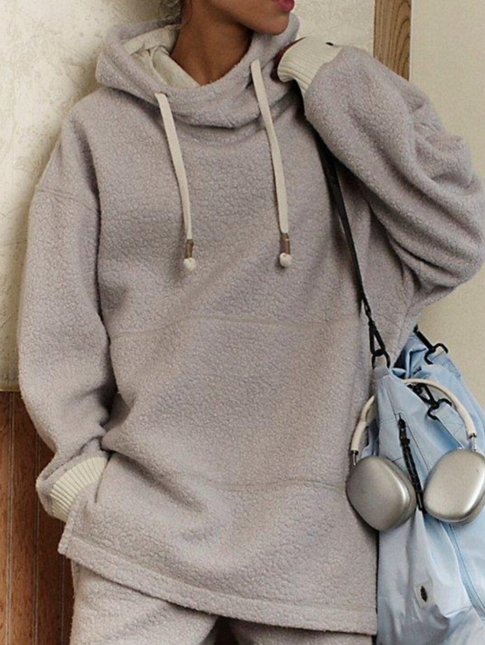 Free People Movement Oversized Tunic Sweatshirt Hoodie. Light Grey